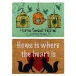 YES4HOMES 2 x Doormat for Front Door Entryway Cursive Natural Coconut Coir Floor mat Outdoor 40x60cm