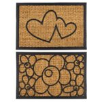 YES4HOMES 2 x Front Door Entryway Doormat Cursive Mat Coir Floor mat Outdoor