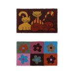 YES4HOMES 2 x Doormat for Front Door Entryway Cursive Natural Coconut Coir Floor mat Outdoor 45x75cm