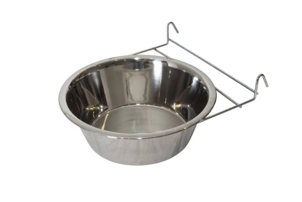 2 x Stainless Steel Pet Rabbit Bird Dog Cat Water Food Bowl Feeder Chicken Poultry Coop Cup 2.8L