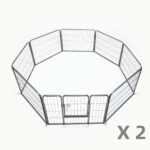 2 X 8 Panel 60 cm Heavy Duty Pet Dog Puppy Cat Rabbit Exercise Playpen Fence