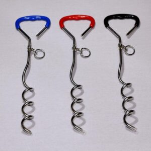 2 X Pet Dog Puppy Chrome Plated Corkscrew Spiral Tie Out Stake