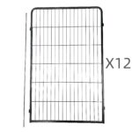 12 Panel 120 cm Heavy Duty Pet Dog Cat Rabbit Exercise Extension Playpen Puppy Rabbit Fence