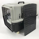 Large Dog Cat Crate Pet Carrier Rabbit Airline Cage With Tray  Bowl & Wheel Black