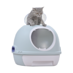 Hooded Cat Toilet Litter Box Tray House With Drawer & Scoop Blue