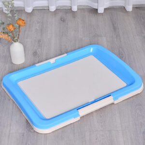 Large Portable Dog Potty Training Tray Pet Puppy Toilet Trays Loo Pad Mat Blue