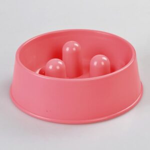 1 x XL Pet Anti Gulp Feeder Bowl Dog Cat Puppy slow food Interactive Dish Pink