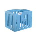 4 Panel Plastic Pet Pen Pet Foldable Fence Dog Fence Enclosure With Gate Blue