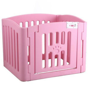 4 Panel Plastic Pet Pen Pet Foldable Fence Dog Fence Enclosure With Gate Pink