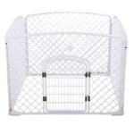 4 Panel Plastic Pet Pen Pet Foldable Fence Dog Fence Enclosure With Gate White