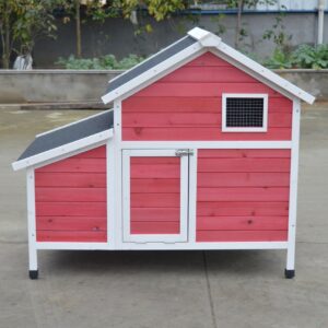 Red Chicken Coop Rabbit Hutch Cat Cage Hen Chook House