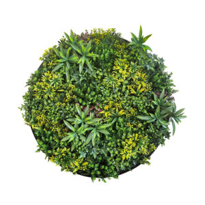 YES4HOMES Artificial Green Wall Plant Panel Disc Garden Flower Art 100cm Grassy UV Resistant-Fireworks Black Frame