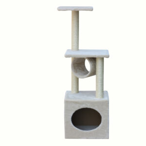 112 cm Beige Cat Kitten Scratching Post Tree Scratcher Pole