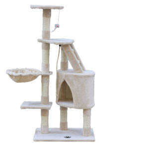 120 cm Multi level Cat Kitten Scratching Post Tree-Beige