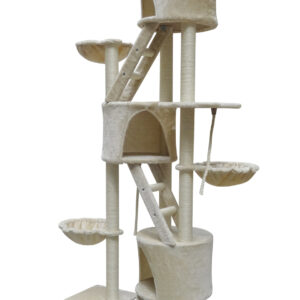 244 cm XL Multi Level Cat Scratching Post Tree Scratcher Pole- Beige