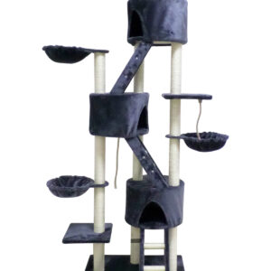 244 cm XL Multi Level Cat Scratching Post Tree Scratcher Pole- Grey