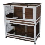 118 cm XL Double Storey Rabbit Hutch Guinea Pig Cat Cage   Ferret cage Cat W Pull Out Tray