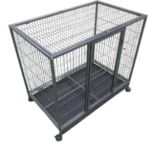 Medium Pet Dog Cat Cage Metal Rabbit Crate Carrier Kennel Wheel & Tray