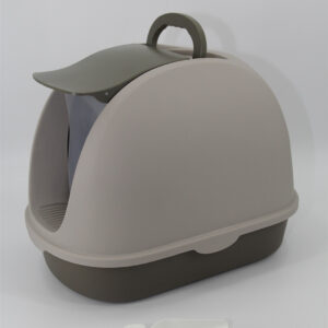 Cat Toilet Litter Box  Portable Hooded Tray House with Scoop and  Handle Brown