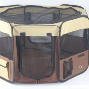 Medium Brown Pet Dog Cat Puppy Rabbit Tent Soft Playpen