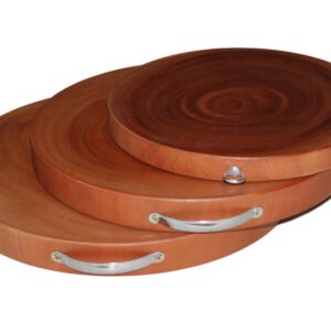 YES4HOMES 3 Natural Hardwood Hygienic Kitchen Cutting Wooden Chopping Board Round