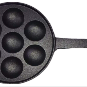 YES4HOMES 7 Holes Mini Cast Iron Cake Pan Mini Dutch Pancake Cake Pan with Handle