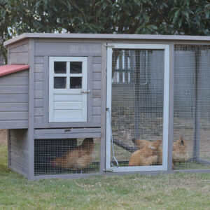 Grey Large Chicken Coop Rabbit Hutch Ferret Cage Hen Chook Cat House