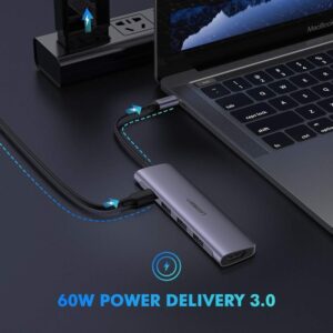 TypeC 5 in 1 Adaptor - HDMI + USB 3.0*3 + TypeC PD Power Converter (50209)