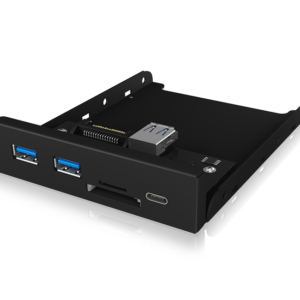 ICY BOX IB-HUB1417-i3 Frontpanel with USB 3.0 Type-C and Type-A hub with card reader