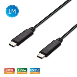 CA512 USB-C to USB-C Cable USB 3.2 Gen2 10Gbps 5A 100W PD 4K@60Hz 1M