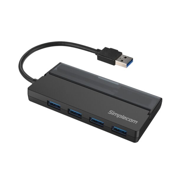 CH329 Portable 4 Port USB 3.2 Gen1 (USB 3.0) 5Gbps Hub with Cable Storage