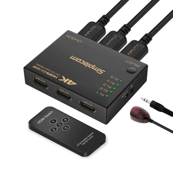 CM305 Ultra HD 5 Way HDMI Switch 5 IN 1 OUT Splitter 4K@60Hz