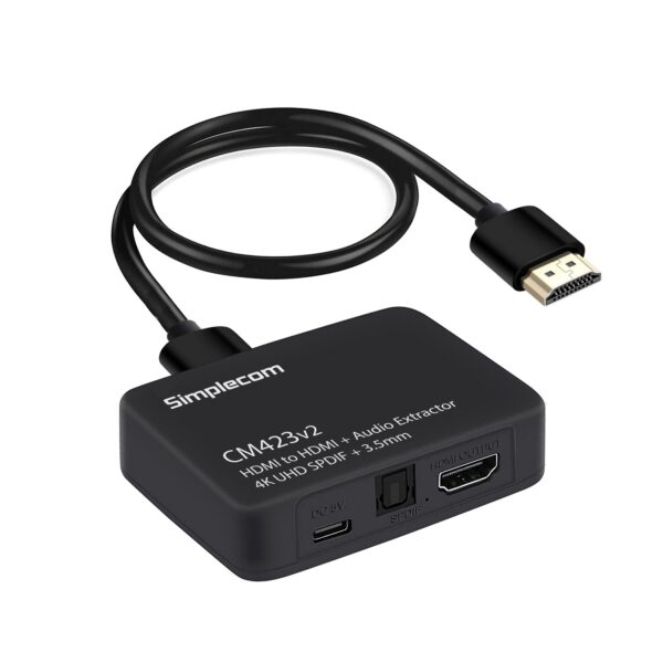 CM423v2 HDMI Audio Extractor 4K HDMI to HDMI and Optical SPDIF + 3.5mm Stereo