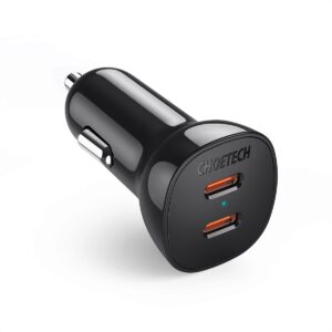 TC0008-BK Dual USB-C 36W Car Charger Adapter Black