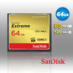 64GB Extreme CompactFlash Card with (write) 85MB/s and (Read)120MB/s - SDCFXSB-64G