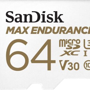 Max Endurance Microsdxc Card SQQVR 64G (30 000 HRS) UHS-I C10 U3 V30 100MB/S R 40MB/S W SD Adaptor SDSQQVR-064G-GN6IA