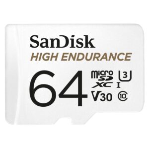 HIGH ENDURANCE MICROSDHC CARD SQQNR 64G UHS-I C10 U3 V30 100MB/S R 40MB/S W SD ADAPTOR SDSQQNR-064G-GN6IA