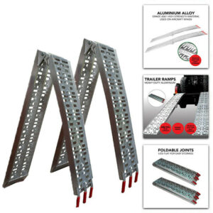 SINGLE Aluminium Folding Ramp with Support Strap  Load ATV Cycles  Motorcycles 680KG