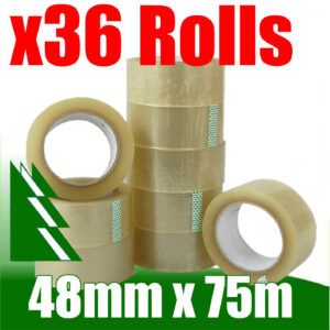 Adhesive Clear Packaging Tape 48mm x 75meter 45um (36 Rolls)