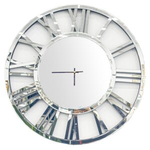 Decorative Silver Mirrored Clock -100cm