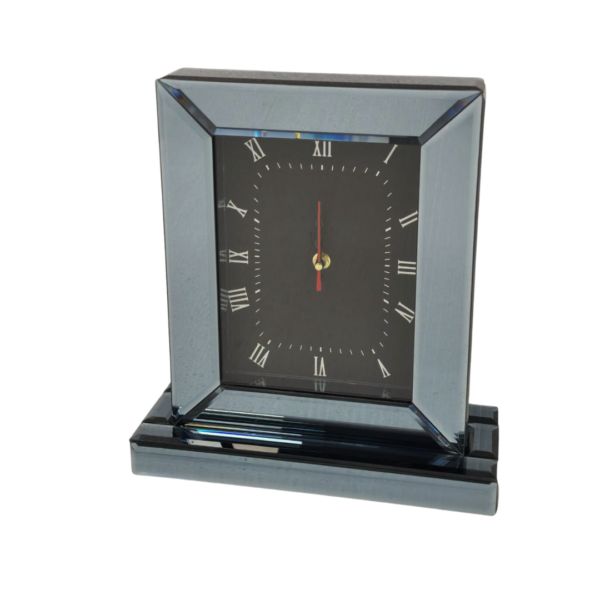 Mirrored Table Clock - Smoke Grey