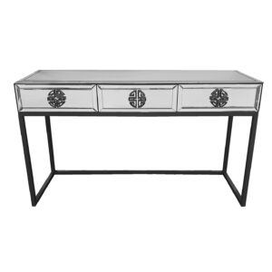 Athens Mirrored Console Table -Black