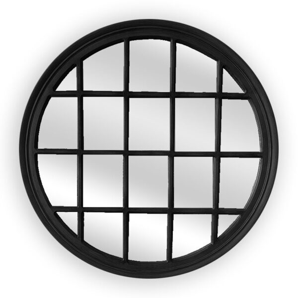 Window  Mirror - Black Circle 100cm