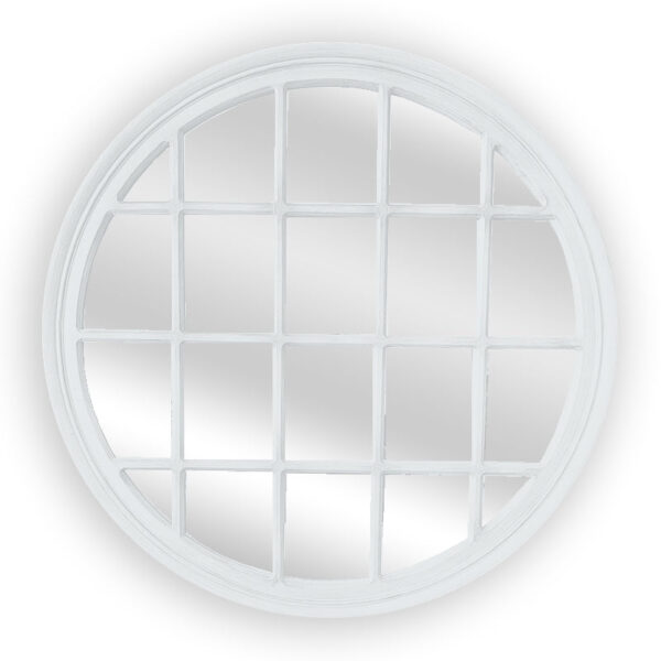 Window  Mirror - White Circle 100cm