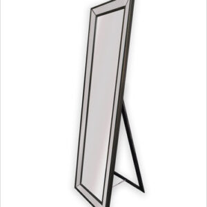 Black Beaded Framed Mirror - Free Standing 50cm x 170cm