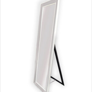 White Beaded Framed Mirror - Free Standing 50cm x 170cm