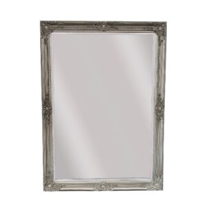 French Provincial Ornate Mirror - Antique Silver - Small 80cm x 110cm