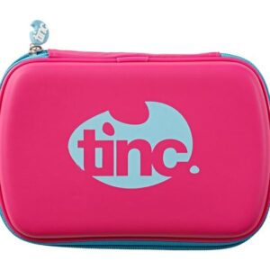 Two-Colour Hard Top Pencil Case : Pink With Blue Zip