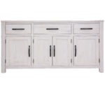 Foxglove Buffet Table 158cm 4 Door 3 Drawer Solid Mt Ash Timber Wood - White