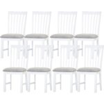 Laelia Dining Chair Set of 8 Solid Acacia Timber Wood Coastal Furniture - White